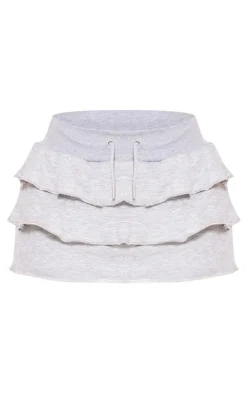 Online PrettyLittleThing Jersey Mini Rara Skirt Grey Marl