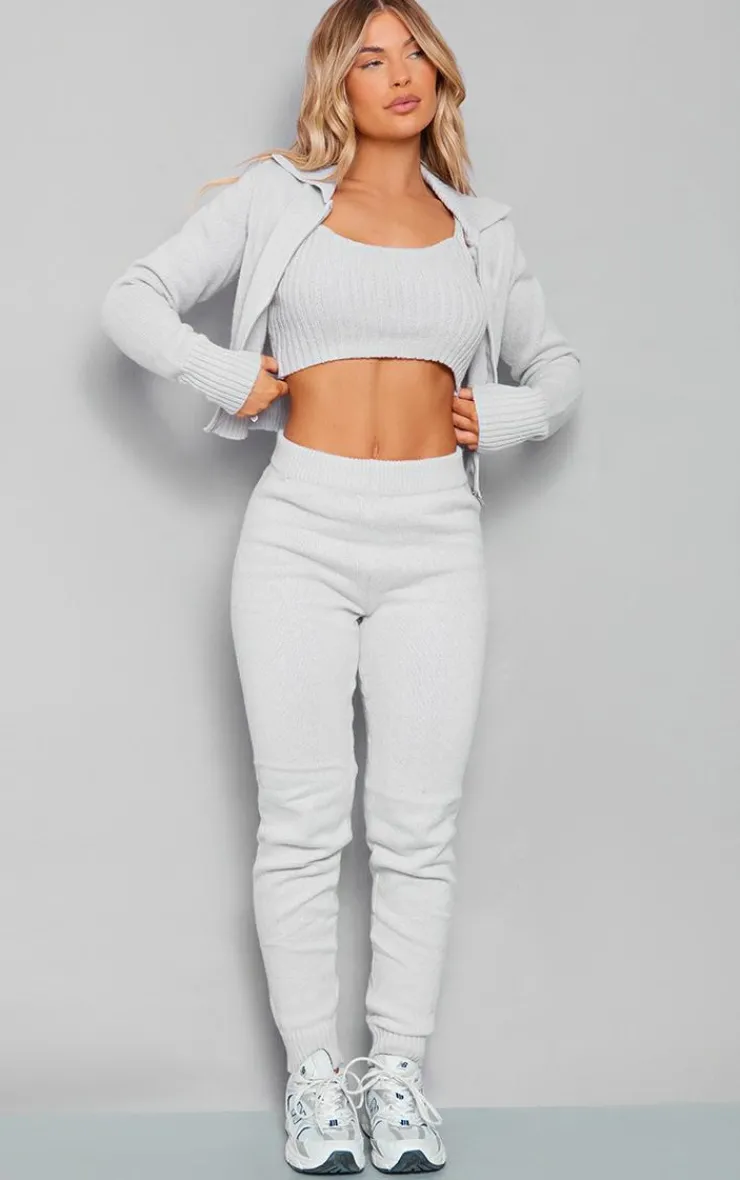 Best PrettyLittleThing Marl Knitted Leggings Grey