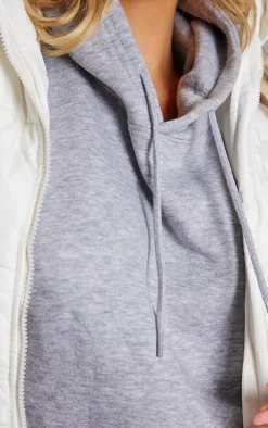 Grey Marl Oversized Sweat Hoodie