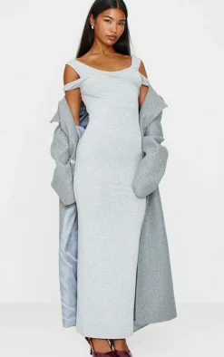 Ribbed Twisted Maxi Dress-PrettyLittleThing Discount