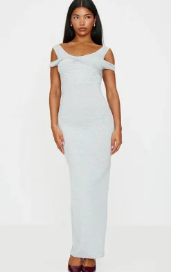 Ribbed Twisted Maxi Dress-PrettyLittleThing Discount