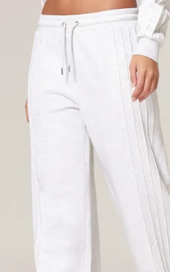 Online PrettyLittleThing Seam Detail Wide Leg Sweatpants Grey Marl