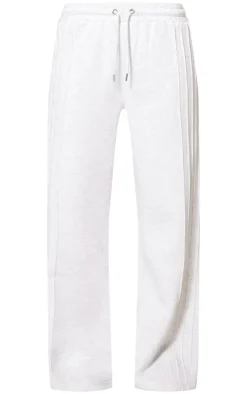 Online PrettyLittleThing Seam Detail Wide Leg Sweatpants Grey Marl