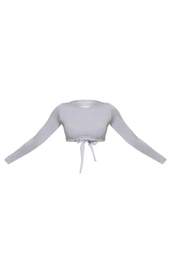 PrettyLittleThing Workout Tops*Seamless Melange Open Tie Back Top