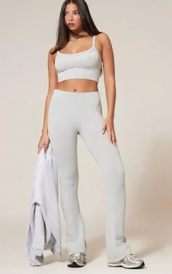 PrettyLittleThing Yoga Pants*Marl Seamless Rib Flare Yoga Pants