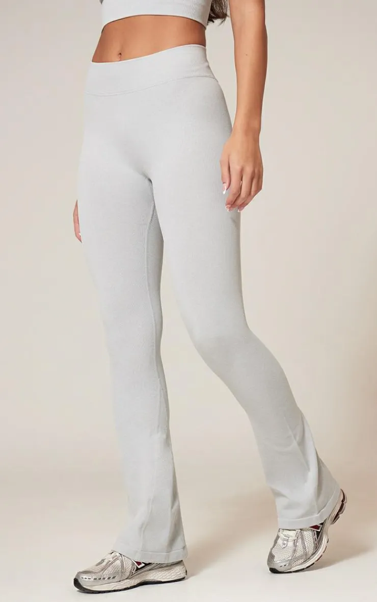 PrettyLittleThing Yoga Pants*Marl Seamless Rib Flare Yoga Pants