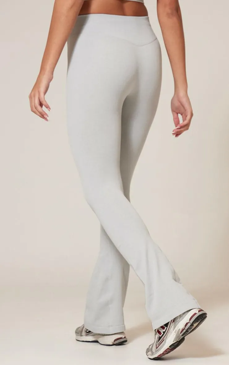 PrettyLittleThing Yoga Pants*Marl Seamless Rib Flare Yoga Pants