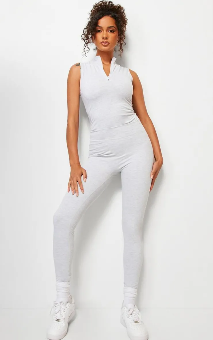 PrettyLittleThing Sleeveless Tops*Snatched Sculpt Half Zip Sleevless Bodysuit