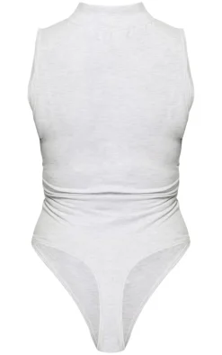 PrettyLittleThing Sleeveless Tops*Snatched Sculpt Half Zip Sleevless Bodysuit