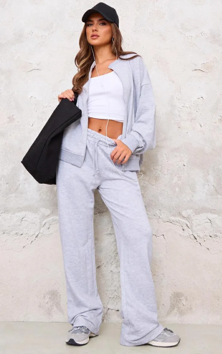 Hot PrettyLittleThing Straight Leg Sweatpants Grey Marl