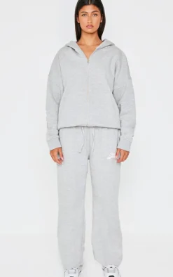 Clearance PrettyLittleThing Studio Archives Wide Leg Sweatpants Grey Marl