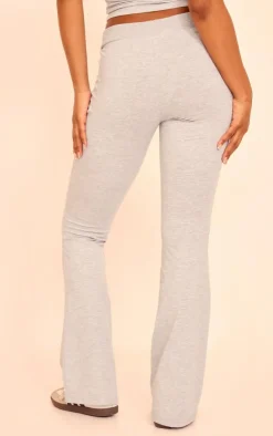 Best PrettyLittleThing Studio Badge Detail Drawstring Flared Pants Grey Marl
