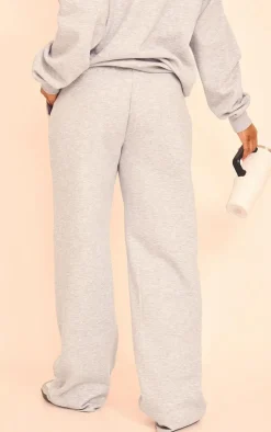 Online PrettyLittleThing Wide Leg Drawstring Sweatpants Grey Marl
