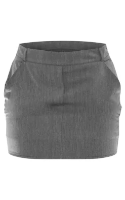 Grey Marl Woven Tailored Mini Skort