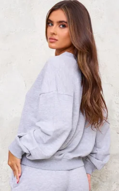 Sale PrettyLittleThing Zip Up Sweatshirt Grey Marl