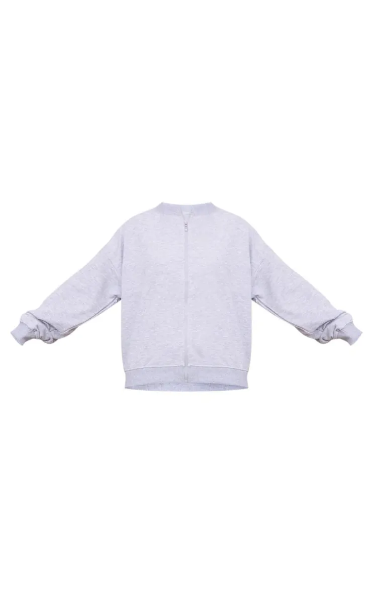 Sale PrettyLittleThing Zip Up Sweatshirt Grey Marl