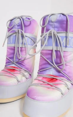 PrettyLittleThing Ankle Boots*Moon Boot Icon Tie Dye