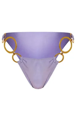 Grey O Ring High Leg Bikini Bottoms