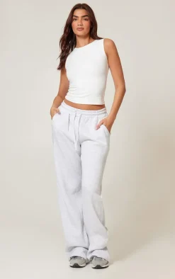Grey Oversized Drawstring Wide Leg Sweatpant