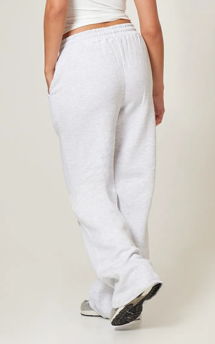 Grey Oversized Drawstring Wide Leg Sweatpant