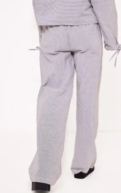 Hot PrettyLittleThing Pinstripe Wide Leg Pants Grey