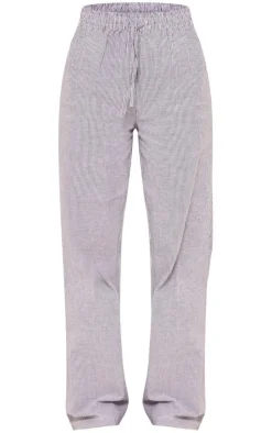 Hot PrettyLittleThing Pinstripe Wide Leg Pants Grey