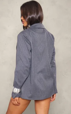 Grey Pocket Detail Oversized Blazer