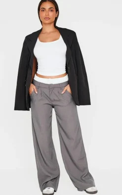 PrettyLittleThing Christmas Shop*Premium Woven Double Waistband Tailored Pants