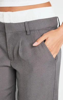 PrettyLittleThing Christmas Shop*Premium Woven Double Waistband Tailored Pants