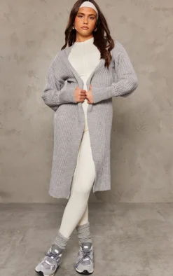 PrettyLittleThing Cardigans*Ribbed Knitted Midi Cardigan