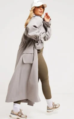 PrettyLittleThing Trench Coats*Ruched Toggle Detail Trench Coat