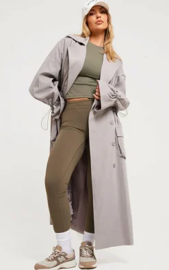 PrettyLittleThing Trench Coats*Ruched Toggle Detail Trench Coat