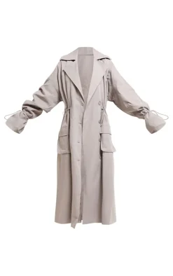 PrettyLittleThing Trench Coats*Ruched Toggle Detail Trench Coat