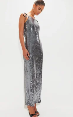 Sequin Super Low Maxi Dress-PrettyLittleThing Sale