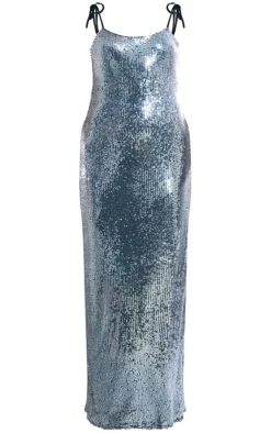 Sequin Super Low Maxi Dress-PrettyLittleThing Sale