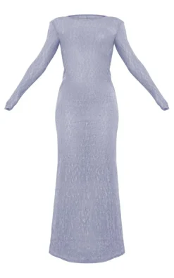 Sheer Lace Long Sleeve Maxi Dress-PrettyLittleThing Best
