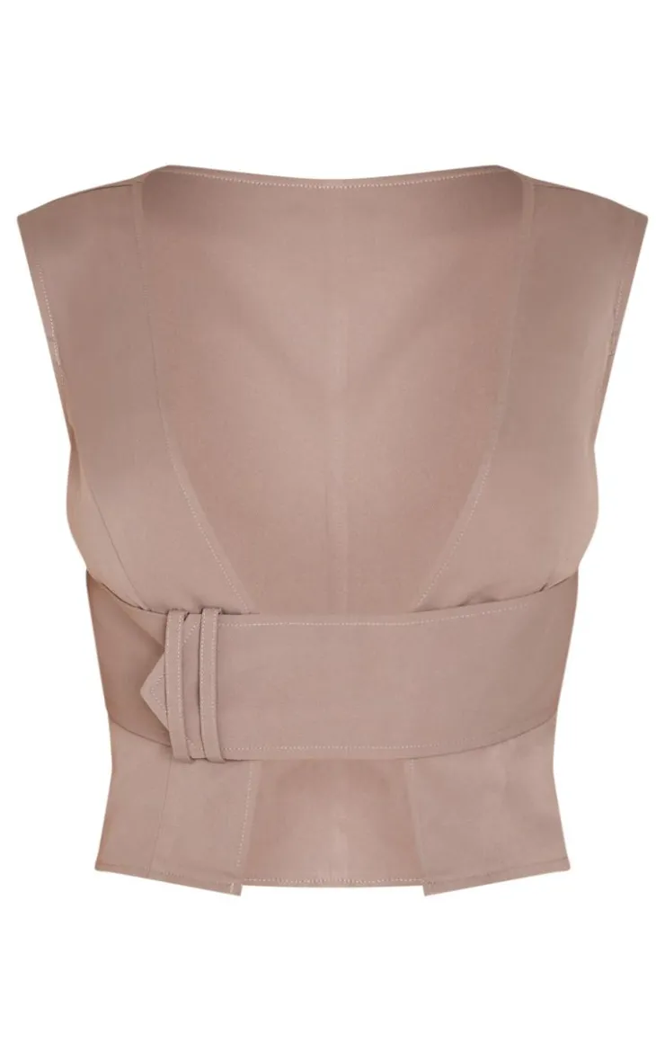 Strap Detail Plunge Vest-PrettyLittleThing New