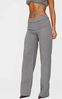 PrettyLittleThing Tailored Seam Detail Pants Grey