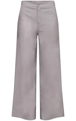New PrettyLittleThing Tailored Wide Leg Pants Grey