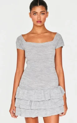 Textured Knitted Rara Mini Dress-PrettyLittleThing Discount