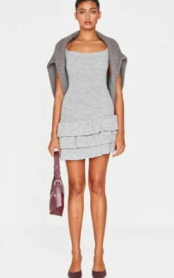 Textured Knitted Rara Mini Dress-PrettyLittleThing Discount