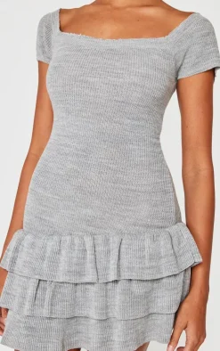 Textured Knitted Rara Mini Dress-PrettyLittleThing Discount