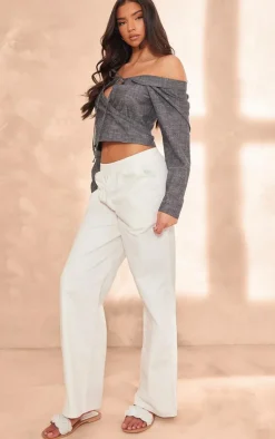 PrettyLittleThing Shirts*Tie Front Wrap Shirt