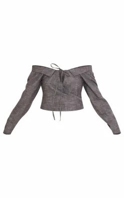 PrettyLittleThing Shirts*Tie Front Wrap Shirt