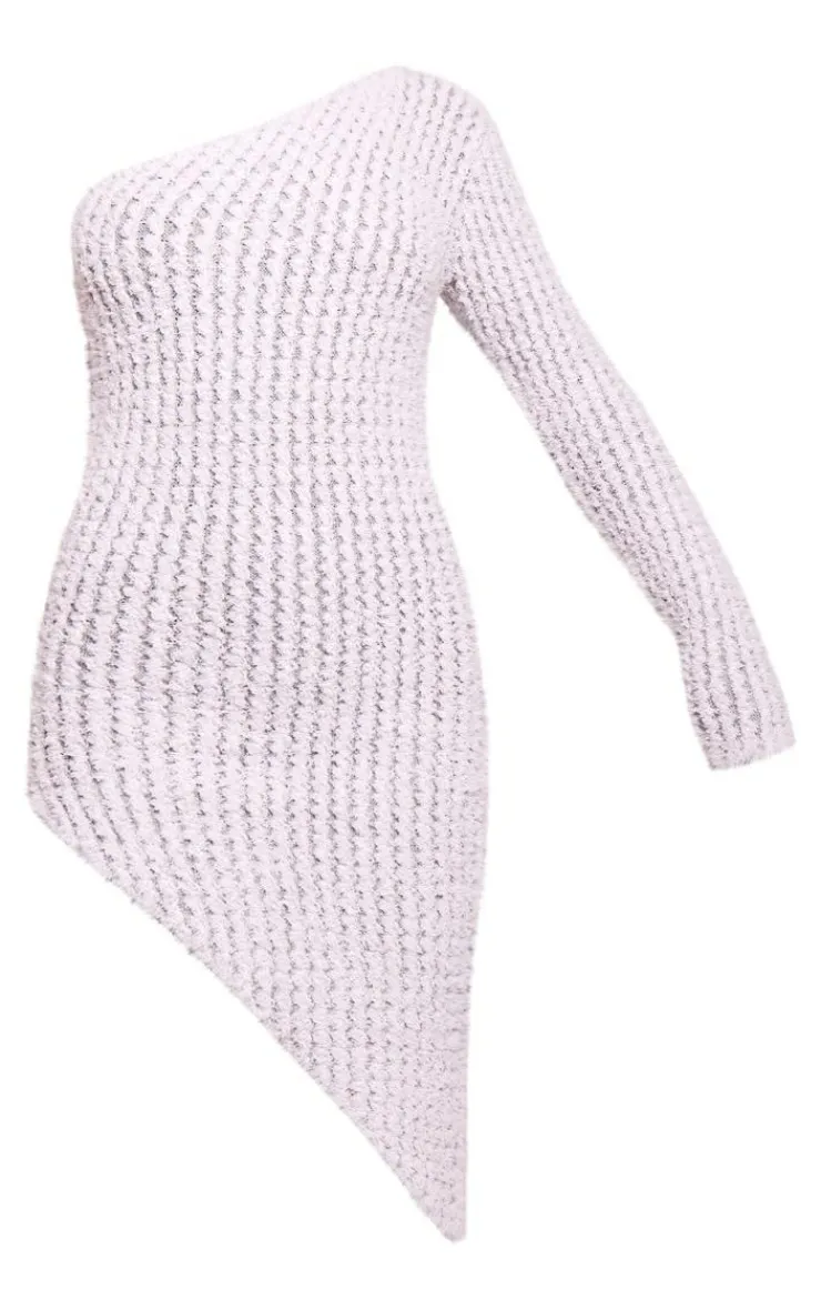 Towel Textured Knit One Sleeve Dress-PrettyLittleThing Best