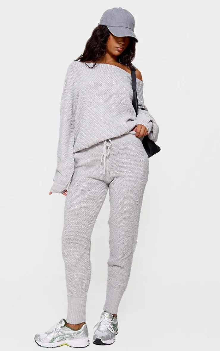 PrettyLittleThing Knitted Loungewear*Waffle Knitted Lounge Set