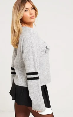 PrettyLittleThing Oversized Sweaters*Wide Rib Knit Sleeve Detail Oversized Sweater