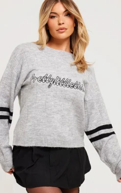 PrettyLittleThing Oversized Sweaters*Wide Rib Knit Sleeve Detail Oversized Sweater