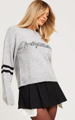 PrettyLittleThing Oversized Sweaters*Wide Rib Knit Sleeve Detail Oversized Sweater