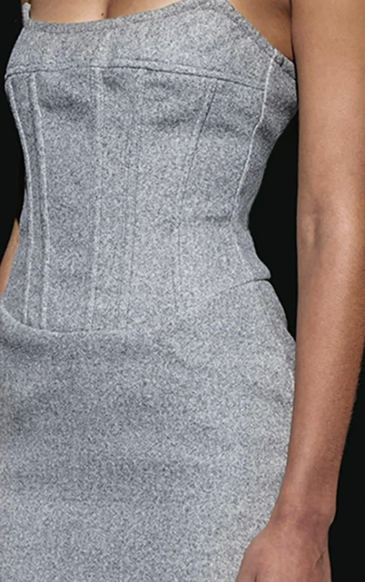 Wool Look Corset Bodycon Dress-PrettyLittleThing Sale